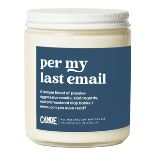 Per My Last Email Candle